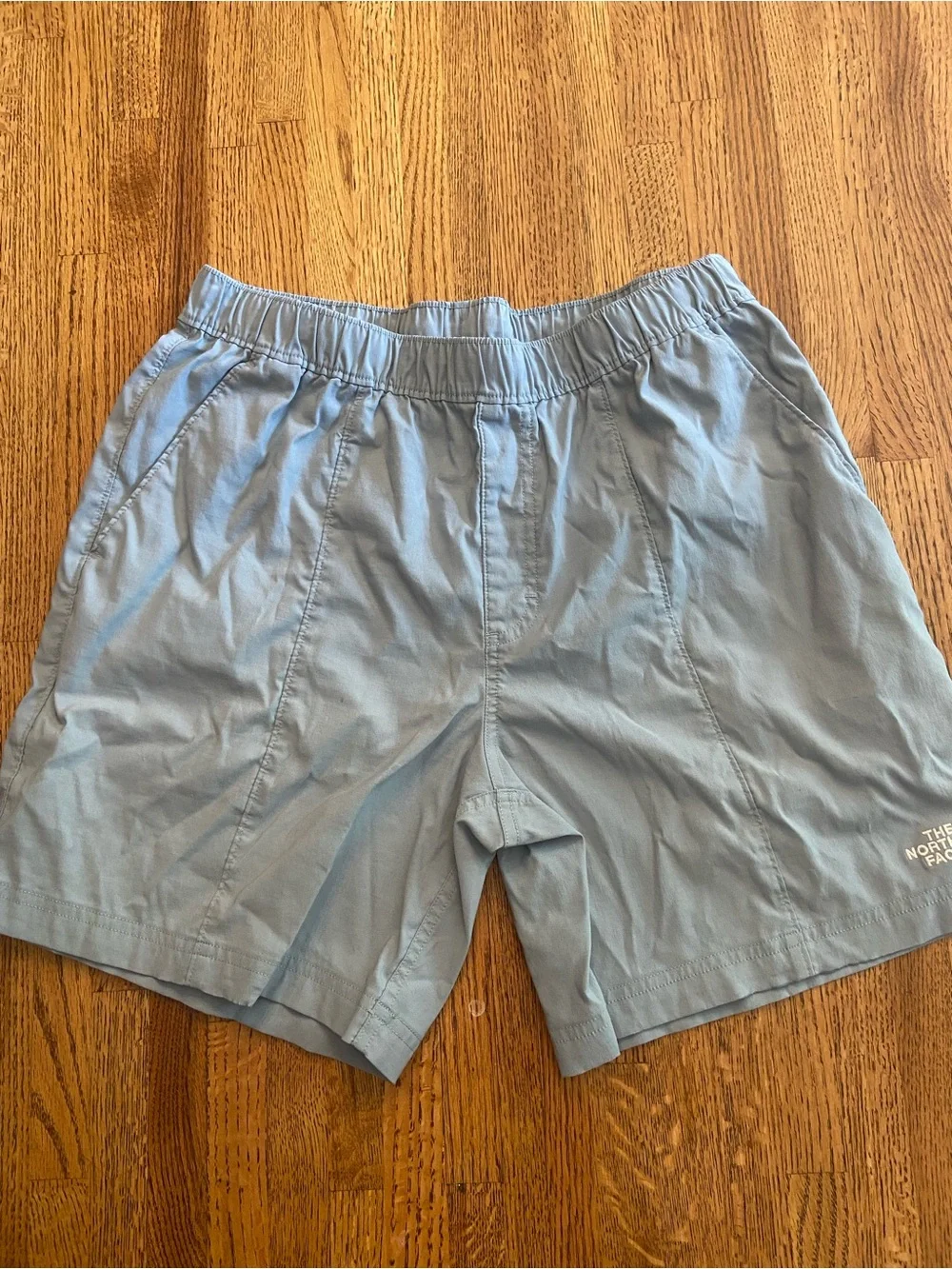 The North Face Pale Blue Elastic Waist Outdoor Shorts